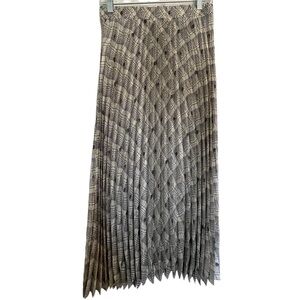 Max Studio Womens Skirt Pleated Midi Silky Print Elastic Waist Pull-On Multi S